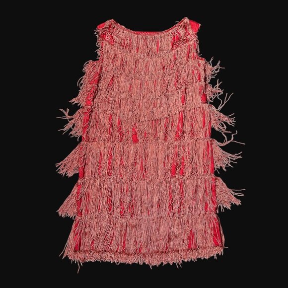 50s 60s vintage fringe mini dress shift flapper party great gatsby roaring 20s. - Picture 3 of 12